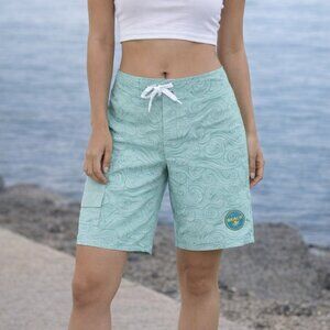 EUC Light Green Quick‑Dry Board Shorts Surf Swim 11" inseam Bermuda Shorts Small